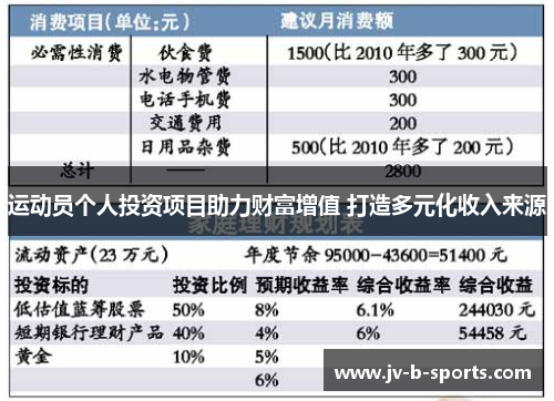 运动员个人投资项目助力财富增值 打造多元化收入来源